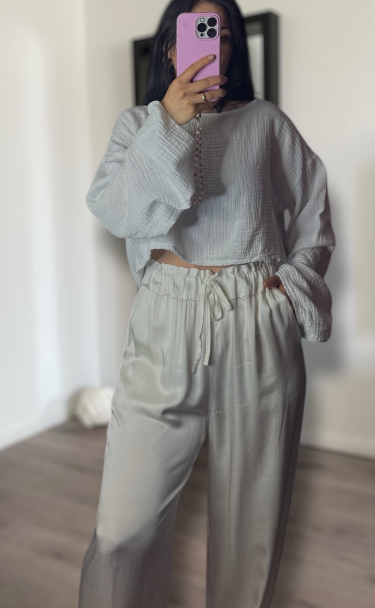 Satinhose schmal verschiedene Farben