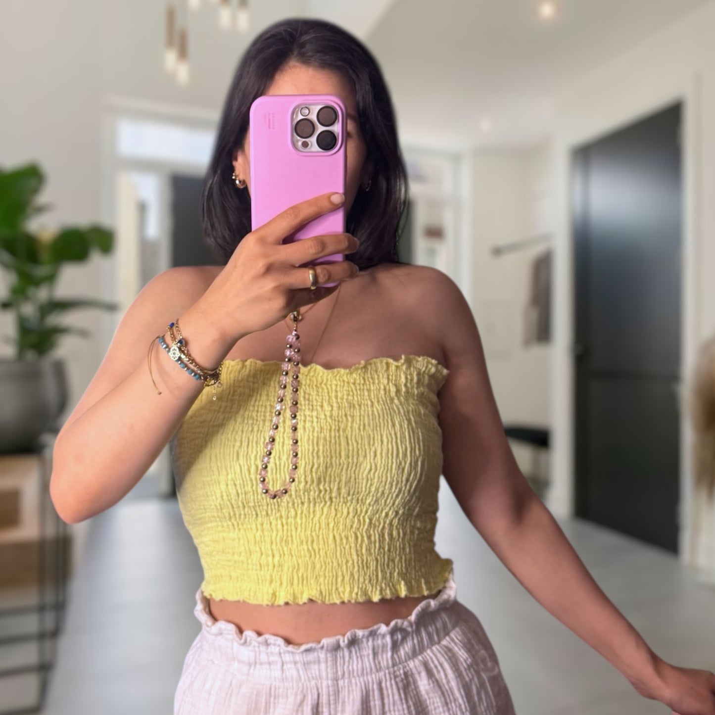 Musselin Bandeau Tops verschiedene Farben