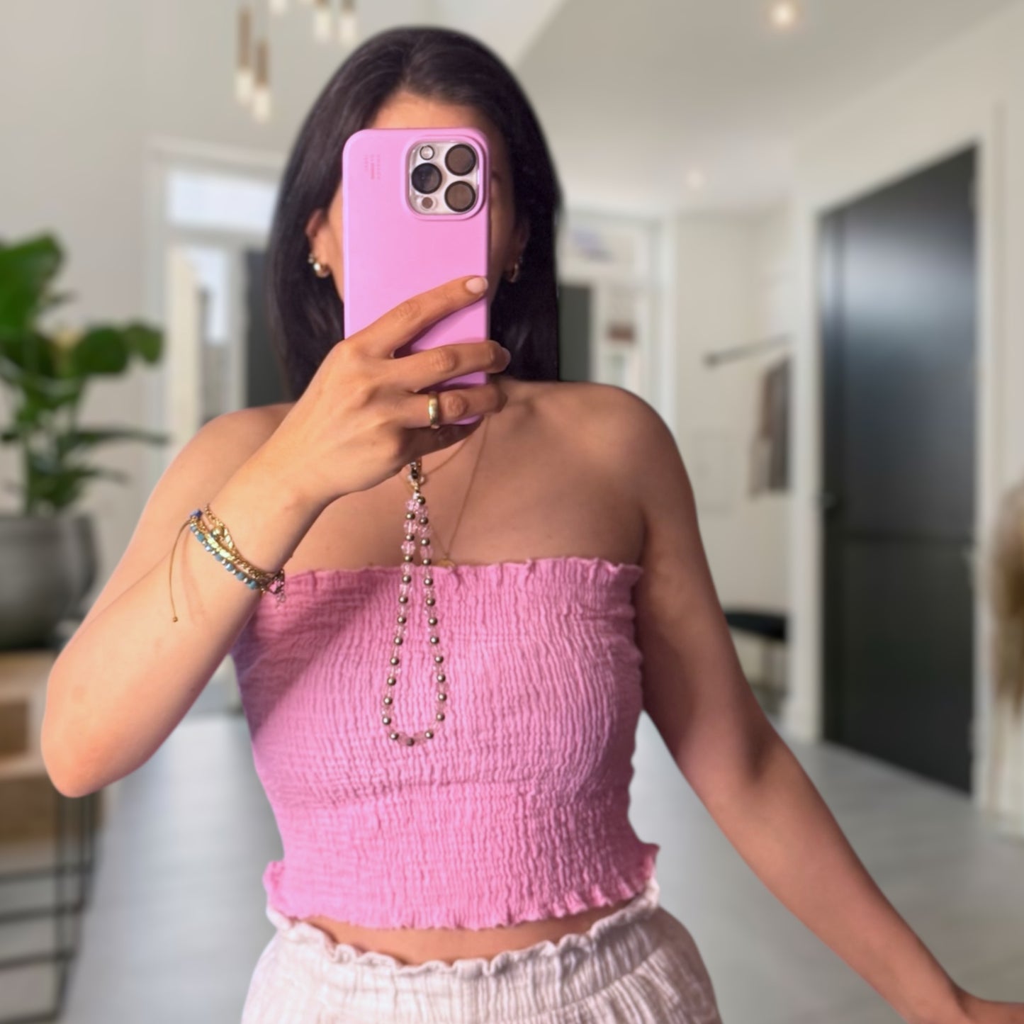 Musselin Bandeau Tops verschiedene Farben