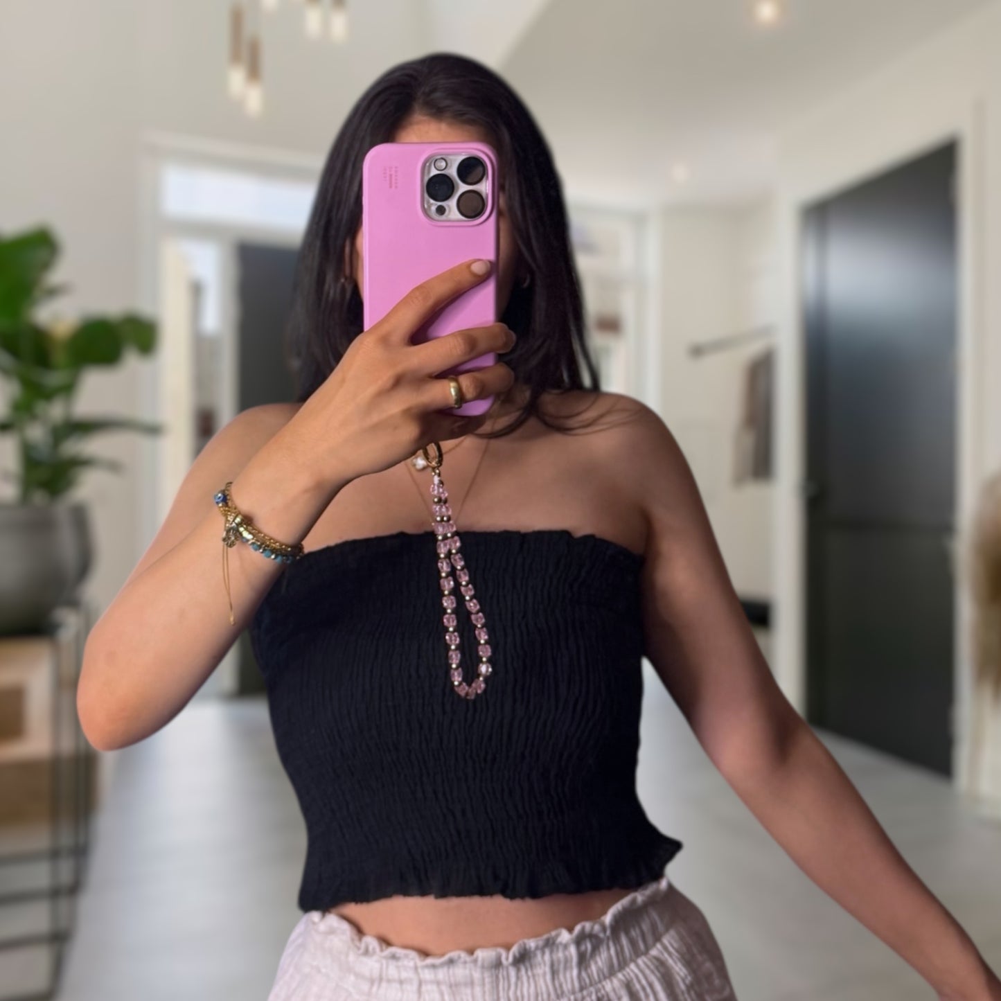 Musselin Bandeau Tops verschiedene Farben