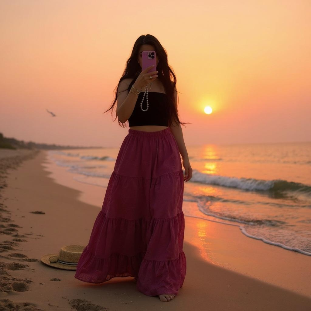 Langer Musselin Rock Beere