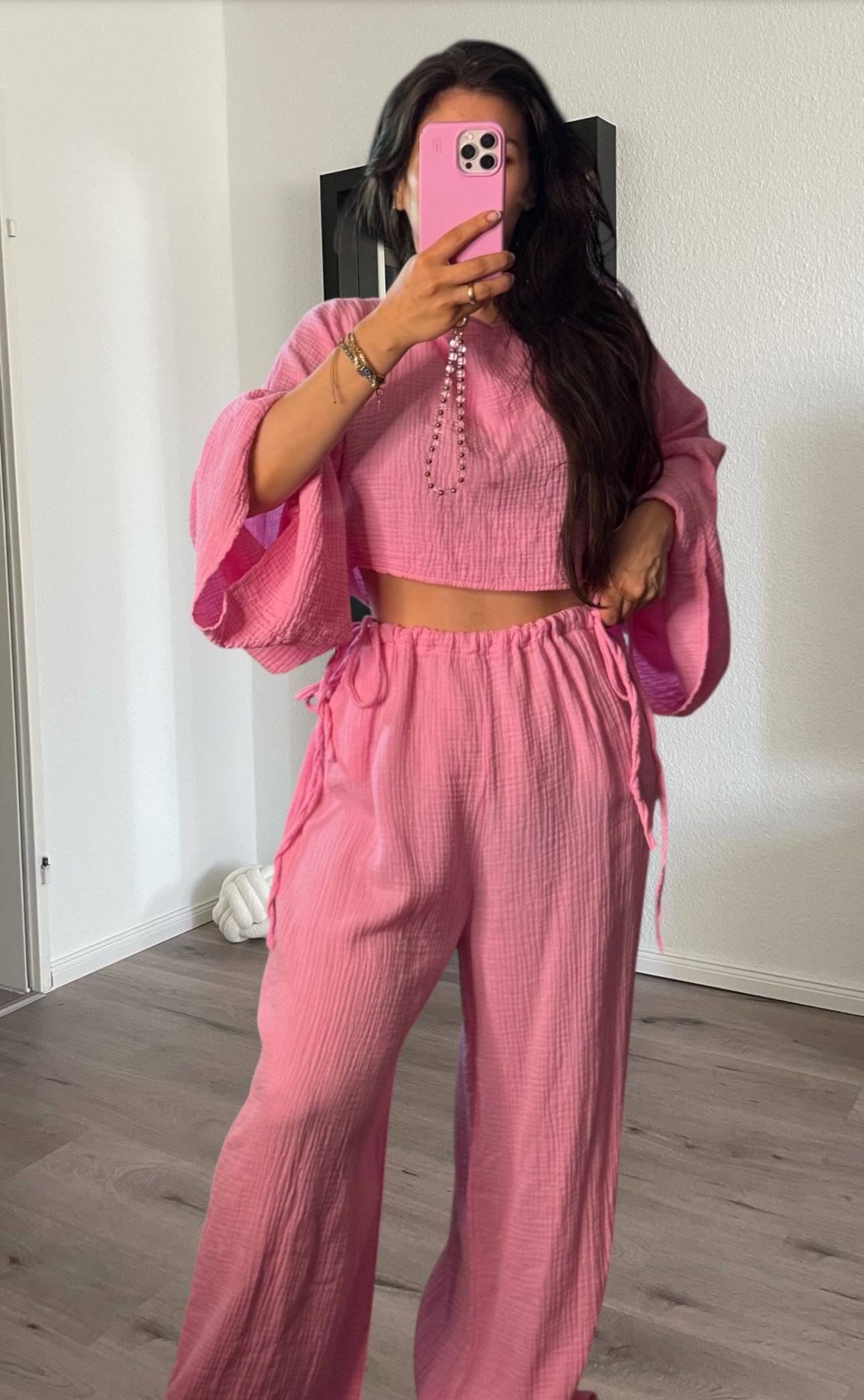 Musselinhose zum binden rosa