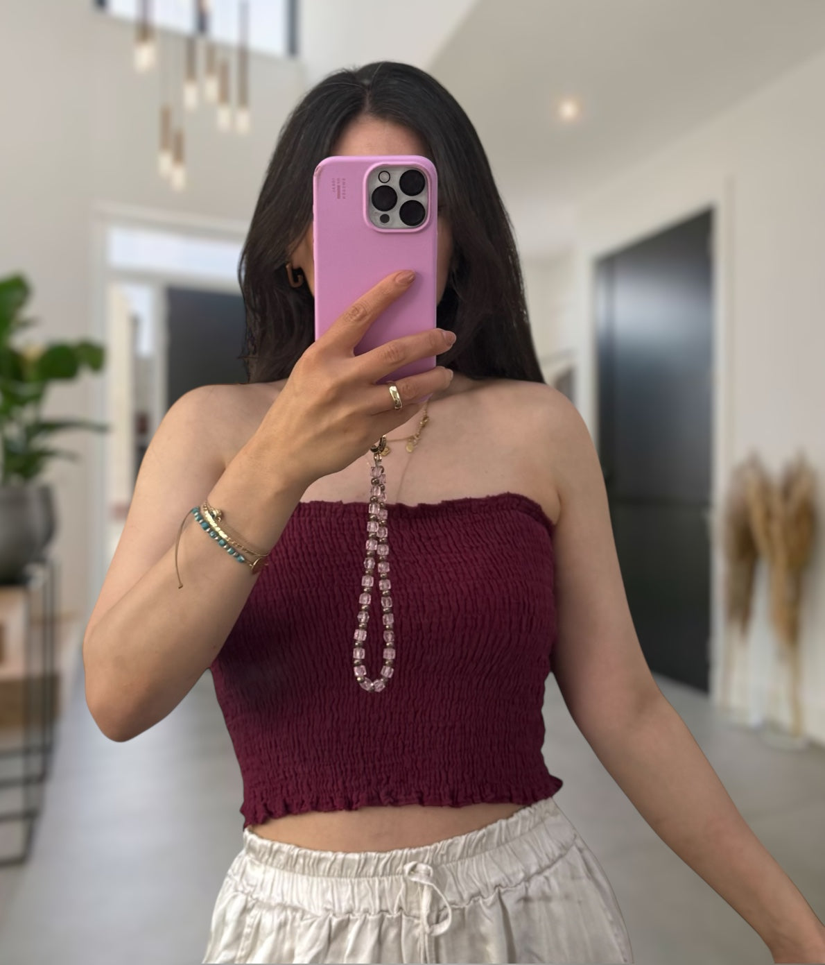 Musselin Bandeau Tops verschiedene Farben